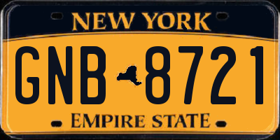 NY license plate GNB8721