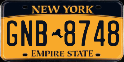 NY license plate GNB8748