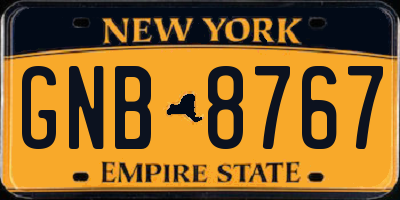 NY license plate GNB8767