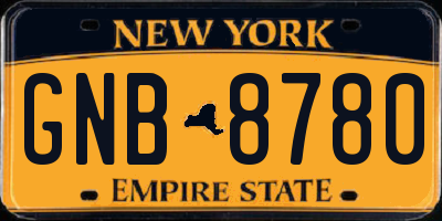 NY license plate GNB8780