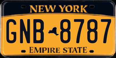 NY license plate GNB8787