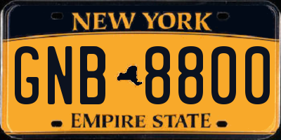 NY license plate GNB8800