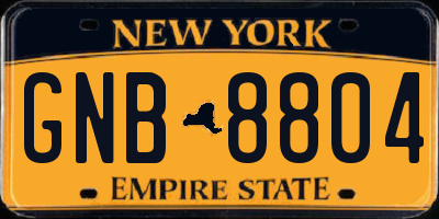 NY license plate GNB8804