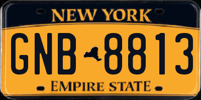 NY license plate GNB8813