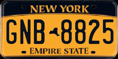 NY license plate GNB8825
