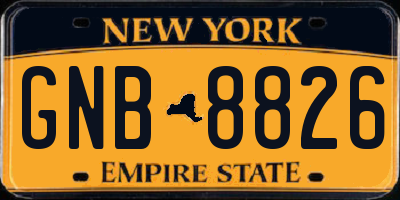 NY license plate GNB8826