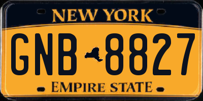 NY license plate GNB8827