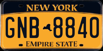 NY license plate GNB8840