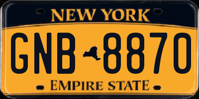 NY license plate GNB8870
