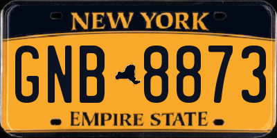 NY license plate GNB8873