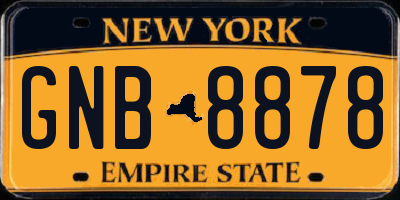 NY license plate GNB8878