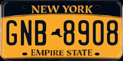 NY license plate GNB8908