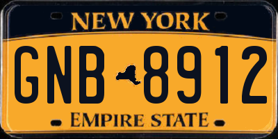 NY license plate GNB8912