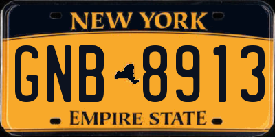 NY license plate GNB8913