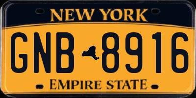 NY license plate GNB8916