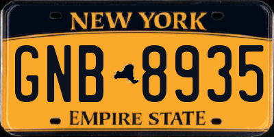 NY license plate GNB8935