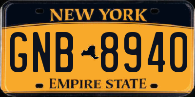 NY license plate GNB8940