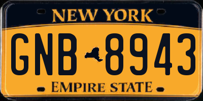 NY license plate GNB8943