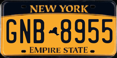 NY license plate GNB8955