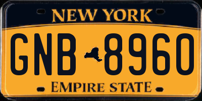 NY license plate GNB8960