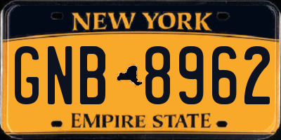 NY license plate GNB8962
