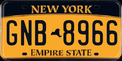 NY license plate GNB8966