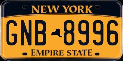 NY license plate GNB8996