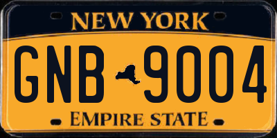 NY license plate GNB9004