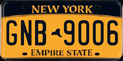 NY license plate GNB9006