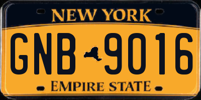 NY license plate GNB9016