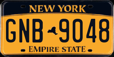 NY license plate GNB9048