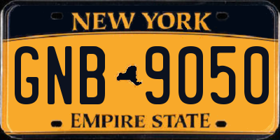 NY license plate GNB9050