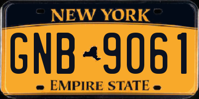 NY license plate GNB9061