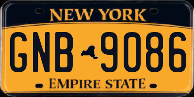 NY license plate GNB9086