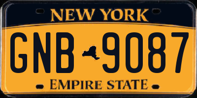 NY license plate GNB9087