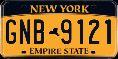 NY license plate GNB9121
