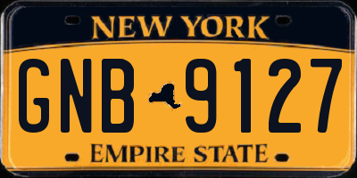 NY license plate GNB9127