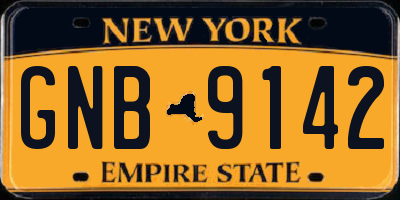 NY license plate GNB9142
