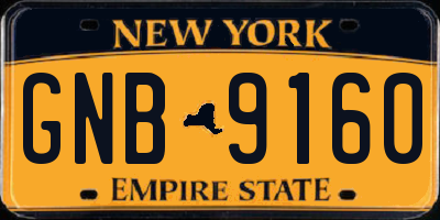 NY license plate GNB9160