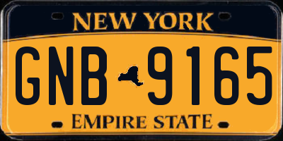 NY license plate GNB9165