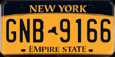 NY license plate GNB9166