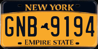 NY license plate GNB9194