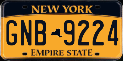 NY license plate GNB9224