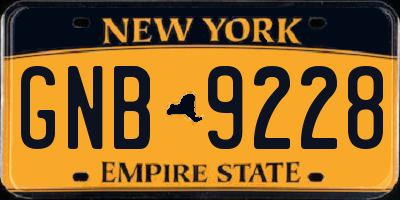 NY license plate GNB9228