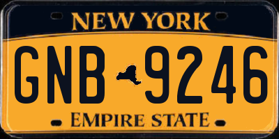 NY license plate GNB9246