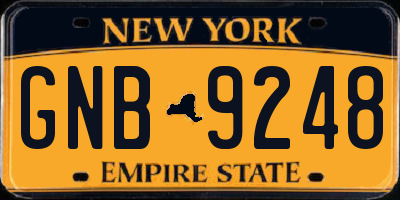 NY license plate GNB9248