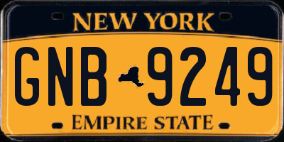 NY license plate GNB9249