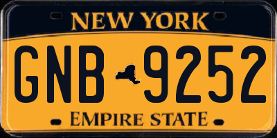 NY license plate GNB9252