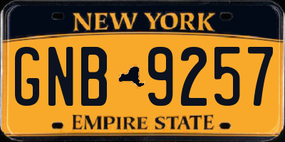 NY license plate GNB9257