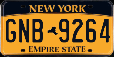 NY license plate GNB9264